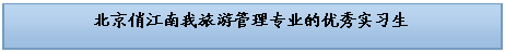 文本框: 北京俏江南我旅游管理专业的优秀实习生