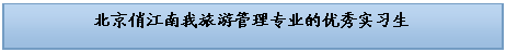 文本框: 北京俏江南我旅游管理专业的优秀实习生